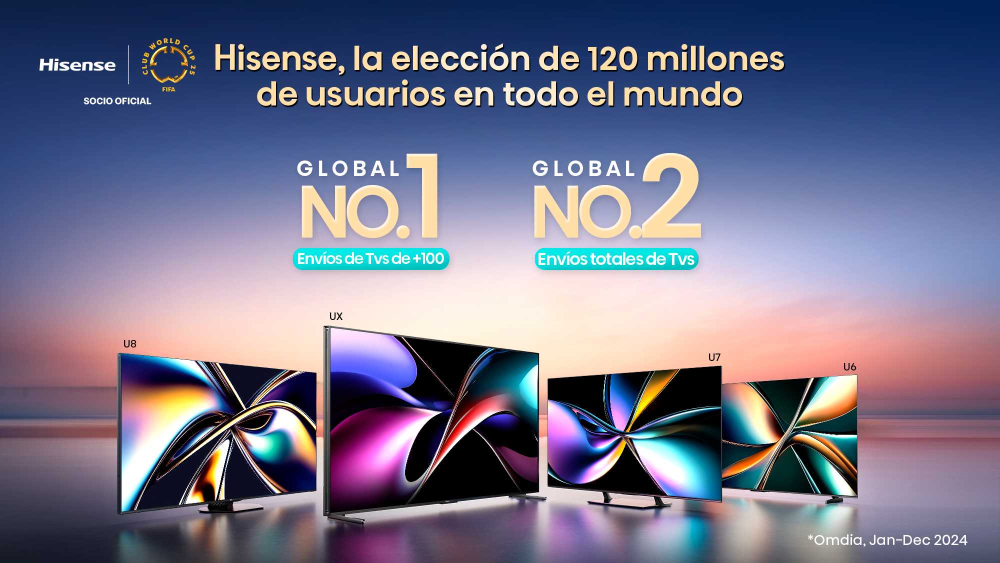 Hisense consolida su liderazgo en el segmento de TV de +100” y mantiene su posición N°2  en el ranking global